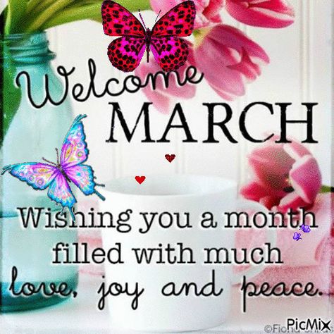 Animated Welcome March Image Pictures, Photos, and Images for Facebook, Tumblr, Pinterest, and Twitter Welcome March Images, Hello March Images, March Images, Birthday Month Quotes, Happy New Month Quotes, Welcome March, New Month Wishes, March Quotes, Wallpaper For Facebook