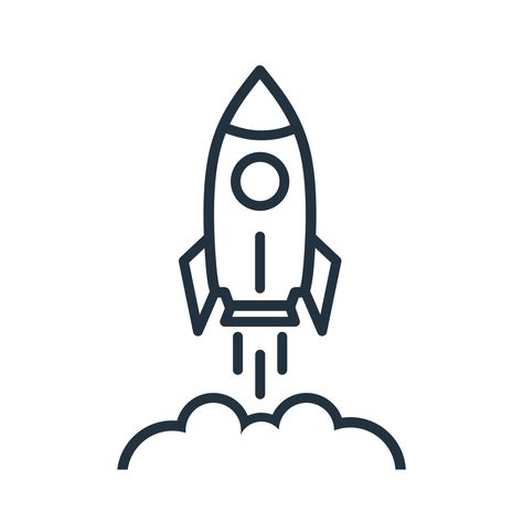 start symbol rocket line icon vector isolated on white background. 6225829 Vector Art at Vecteezy Rocket Ship Outline, Rocket Outline, Rocket Png, Rocket Vector Illustration, Rockets Logo, Line Icon, The Start, Rocket, Vector Art