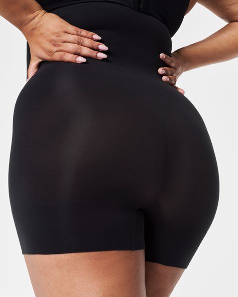 These soft and seamless shorts are crafted from breathable yarns and offer 360 degrees of sculpting. Designed with a high waist and shorter inseam that works under any hemline. With a no-slip silicone strip at the waistband that stays in place all day. | Spanx Women's Seamless Power Sculpting High-Waisted Shorty Seamless Shorts, High Waist Fashion, Special Girl, High Waisted Shorts, 360 Degree, Shapewear, Special Occasion, Everyday Wear, High Waist