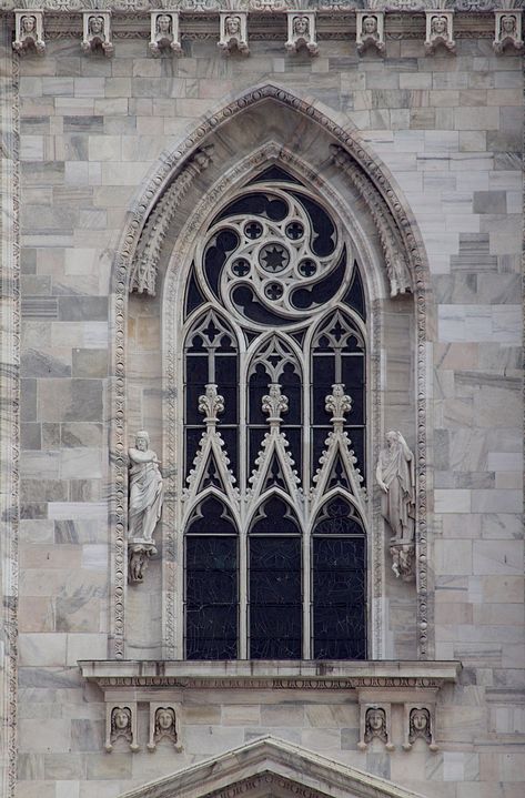 Goth Architecture, Brick Face, Milan Cathedral, Gothic Windows, Gothic Buildings, Italy Milan, Dragon Artwork Fantasy, Gothic Cathedrals, Cathedral Architecture