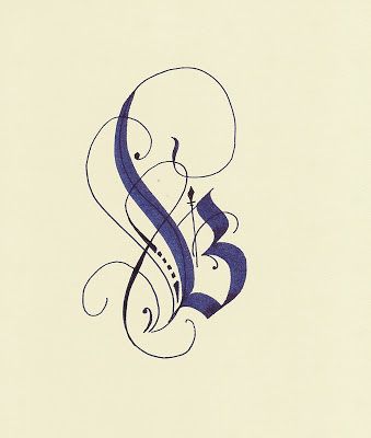 A Place To Flourish: Calligraphy Flourish Friday - Fraktur Caps Fraktur Calligraphy, متحف فني, Art Trippy, The Letter B, Alfabet Letters, Nice Handwriting, Calligraphy Lettering, Calligraphy Handwriting, Calligraphy Alphabet