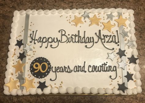 100 Birthday Cake For Men, Cake For 90th Birthday Man, 95th Birthday Cake Man, 90 Year Old Birthday Cake Ideas, 80th Birthday Party Ideas For Man, 90th Birthday Cakes For Men Dads, 90th Birthday Cakes Men, 50th Birthday Cake Sheet, 100th Birthday Cake Ideas For Men