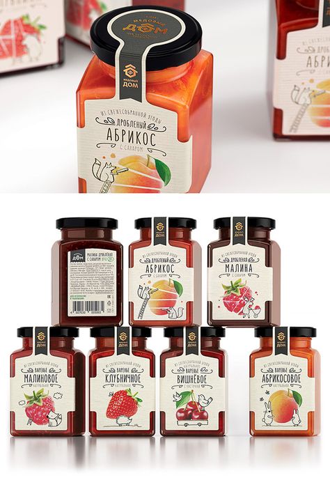 Jam Packaging Design, Jam Branding, Honey Label Design, Jam Jar Labels, Jam Packaging, Jam Label, Spices Packaging, Honey Packaging, Fruit Packaging