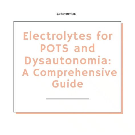 Electrolytes for POTS and Dysautonomia: A Comprehensive Guide - EDS Nutrition Hyperadrenergic Pots, Dysautonomia Tips, Dysautonomia Humor Pots, Pots Chronic Illness, Low Histamine Foods, Dysautonomia Pots, Pots Dysautonomia Memes, Helping People, Nutrition