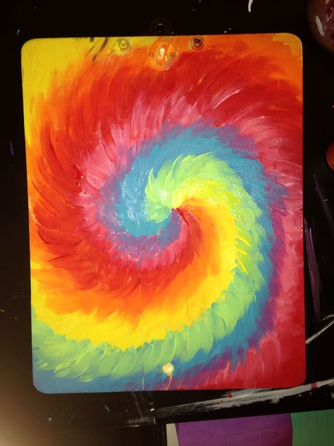 Tye dye I painted Tye Dye Drawing, Tye Dye Decorations, Tie Dye Canvas Painting, Tie Dye Painting On Canvas, Tye Dye Painting Canvases, Tie Dye Bedroom Wall, Watercolor Tie Dye, Art Life, Cricut Craft