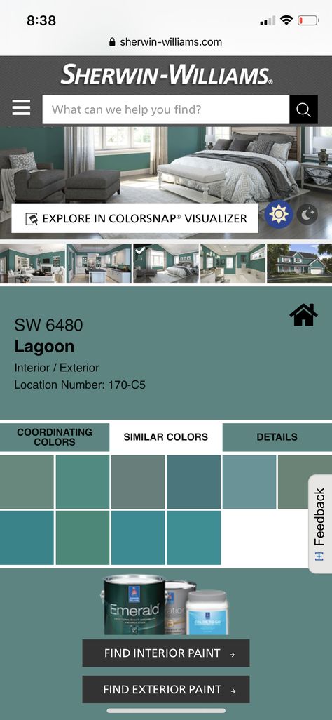 Lagoon Sherwin Williams, Sherwin Williams Lagoon, Sherwin Williams Illusive Green Exterior, Tantalizing Teal Sherwin Williams, Luau Green Sherwin Williams, Sherwin Williams Tantalizing Teal, Slytherin Bedroom, Environ Green Sherwin Williams, Sherwin Williams