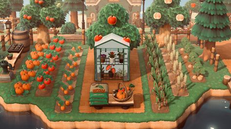 Garden Ideas Animal Crossing New Horizon, Garden In Animal Crossing, Acnh Small Garden Ideas, Acnh Island Designs Garden, Gardens Animal Crossing, Garden Inspo Animal Crossing, Garden Area Animal Crossing, Animal Crossing Allotment Ideas, Farm Animal Crossing Ideas