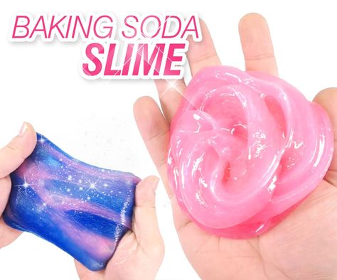 DIY Baking Soda Slime!! Slime Safe for Kids Slime Without Shaving Cream, Baking Soda Slime, Ways To Make Slime, Diy Hand Soap, Making Fluffy Slime, Contact Solution, Slime No Glue, Slime For Kids, Homemade Slime