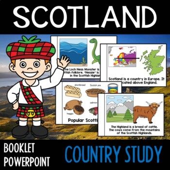 SCOTLAND- Country Study Booklet and Powerpoint by Little Lotus | TpT Geography Project, Country Study, Social Studies Unit, Country Studies, Mini Booklet, Teaching Geography, Teaching First Grade, Cultural Studies, Teaching Social Studies