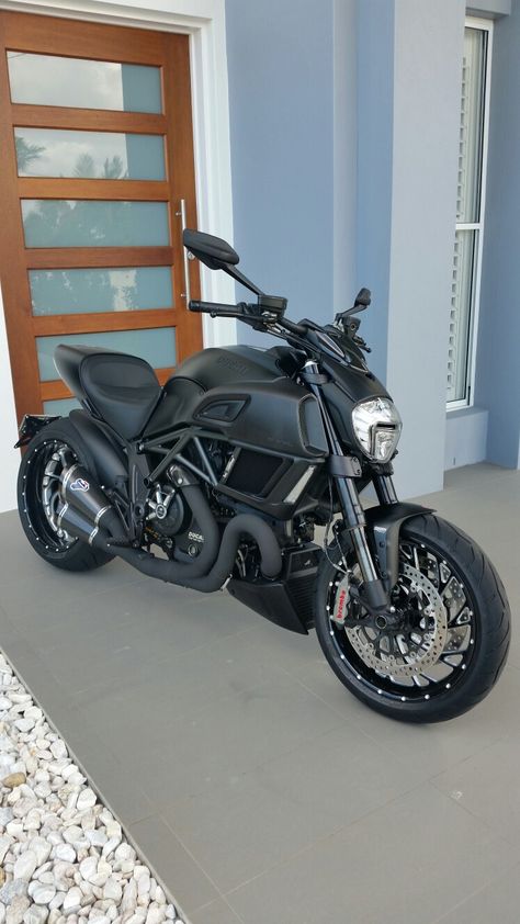 2015 Ducati Diavel Dark Stealth Termi Exhaust ATSA GARAGE Ducati Diavel Carbon, Car Rider, Ducati Cafe Racer, Moto Ducati, Ktm Motorcycles, Custom Sport Bikes, Motorcycle Clothing, Cafe Racing, Biker Gear