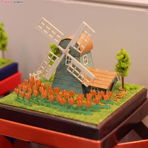 [Miniatuart] Miniatuart Mini : Windmill and tulips (Assemble kit) (Model Train) Other picture2 Small Windmill Minecraft, Minecraft Mini Windmill, Craft Windmill, Windmill Paper Craft, Windmill Craft, Mini Windmill, Miniature Windmill Diy, Diy Windmill, Windmill Model