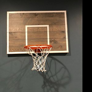 Wooden Basketball Backboard, Basketball Holder, Basketball Game Outfit, Indoor Basketball Hoop, Basement Designs, Boy Bedrooms, Basketball Theme Party, Basketball Goal, Room Revamp