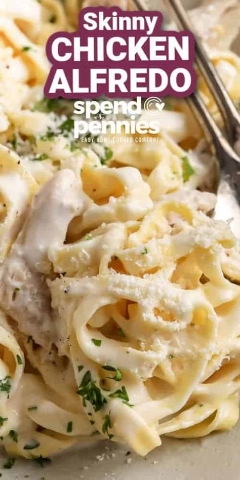 Best Chicken Fettuccine Alfredo, Low Calorie Alfredo Sauce, Fetuchini Alfredo, Healthy Chicken Alfredo, Vermicelli Pasta, Chicken Alfredo Fettuccine Recipe, Creamy White Sauce, Fettuccine Recipes, Low Calorie Chicken