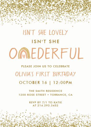 Bday Invitation Card, Onederful Birthday Invitation, Digital Invitations Design, Onederful Birthday, Rainbow Baby Shower Invitations, Rainbow First Birthday, One Year Birthday, Bday Invitations, Modern Birthday