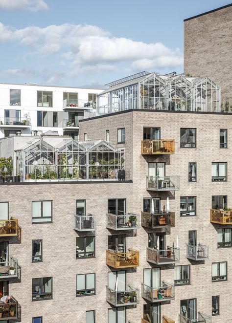 Harbour Houses - ADEPT House Structure, Co Housing, Home Greenhouse, Harbor House, Apartment Architecture, Green Architecture, Social Housing, Brick Facade, Residential Complex