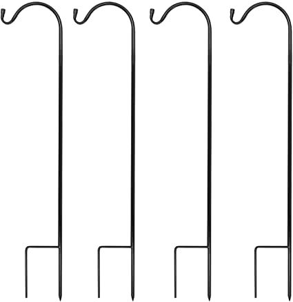 Sorbus Shepherd's Hooks - Set of 4 Extendable Garden Planter Stakes for Bird Feeders, Outdoor Décor, Plants, Lights, Lanterns, Flower Baskets, and More! Heavy Duty (4 Pack) Hanging Potted Plants, Plant Hooks, Flower Baskets, Shepherds Hook, Garden Accents, Charming Garden, Garden Planter, Outdoor Backyard, Plant Lighting