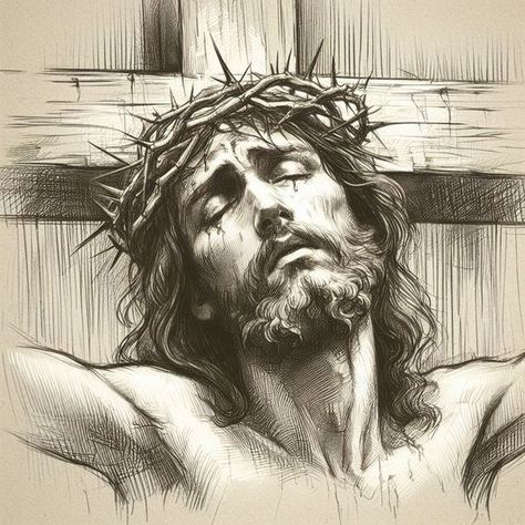 Jesus Christ Drawing, Jesus Sketch, Tattoo Jesus, Memorial Tattoo Ideas, Jesus Art Drawing, Cross Drawing, Christ Tattoo, Jesus Piece, Jesus Drawings