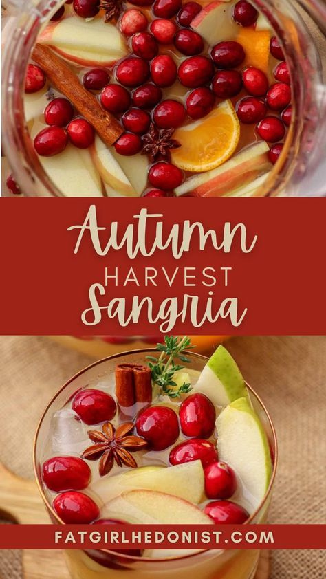 Wine Mixed Drinks Recipes Fall, Fall White Sangria Recipes Easy, Halloween White Wine Sangria, White Wine Apple Sangria, Fall Sangria With Fireball, White Fall Sangria Recipes, Autumn Sangria White Wine, Fall Wine Drink Recipes, Thanksgiving White Sangria Recipes