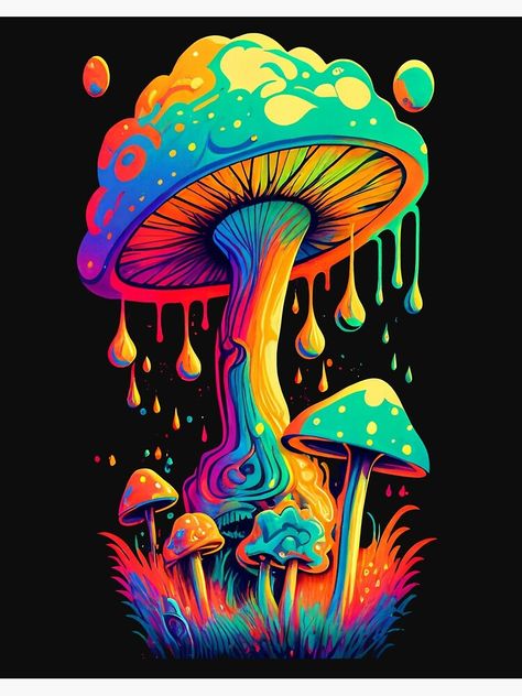 Mushroom Psychedelique Art, Mushroom Nails, Blacklight Art, Mushroom Tapestry, Mushroom Wallpaper, Trippy Designs, Inspiration Painting, Nails Fashion, Magic Mushroom