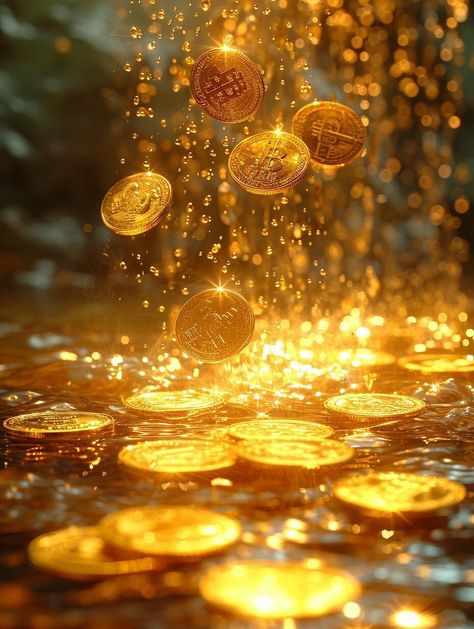 Gold Coin Wallpaper, Fairy Heels, Money Rain, Abundance Images, Gold Abstract Wallpaper, Trill Art, Rain Wallpapers, Lakshmi Images, Love Animation Wallpaper