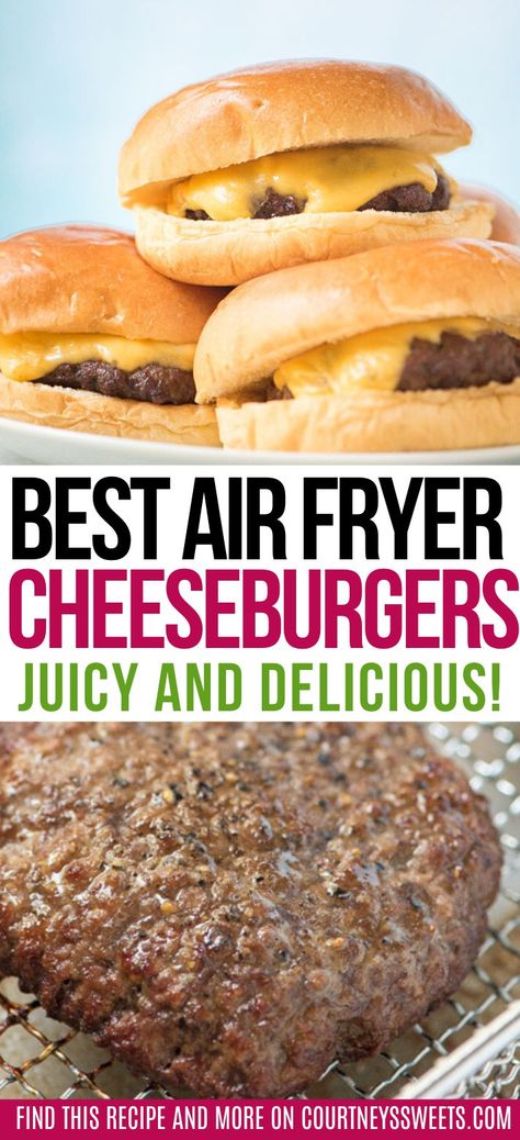 Air Fryer Burgers, Air Fryer Recipes Hamburger, Air Fryer Recipes Beef, New Air Fryer Recipes, The Best Air Fryer, Chicken Burgers Recipe, Air Fryer Cooking Times, Best Air Fryer, How To Cook Burgers