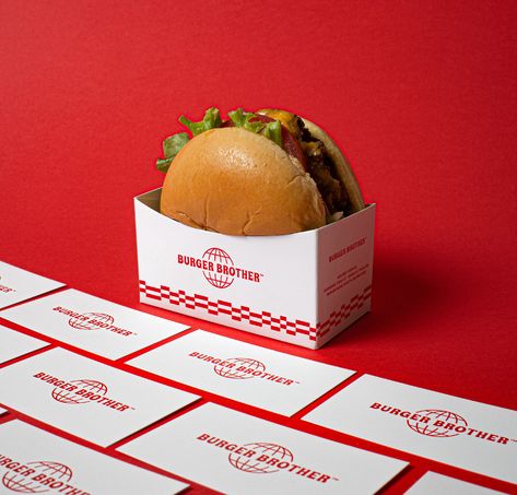 BURGER BROTHER BRAND DESIGN on Behance Milkshake Branding Design, Burger Packaging Ideas, Burger Packaging Design, Burger Branding, Burger Packaging, Burger Design, Burger Box, Food Cart Design, Ayam Bakar