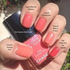 Pretty shades of coral Coral Nail, Coral Nail Polish, Chanel Nail Polish, Coral Nails, Nail Envy, Nails Desing, Opi Nails, Nail Varnish, Lemon Water