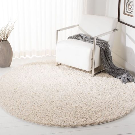 Safavieh August Carlene Solid Plush Shag Area Rug or Runner - Walmart.com - Walmart.com Solid Color Rug, Ivory Area Rug, Soft Carpet, Shag Area Rug, Boho Chic Decor, Ivory Rug, Nebraska Furniture Mart, White Area Rug, Store Decor