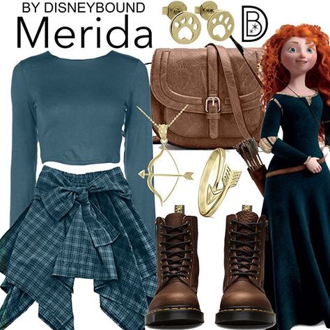 Disney Bounding Merida, Merida Inspired Outfits, Outfits Inspired By Characters, Brave Disneybound, Merida Disneybound, Brave Cosplay, Merida Outfit, Disney Character Outfits, Disney Bound Outfits Casual