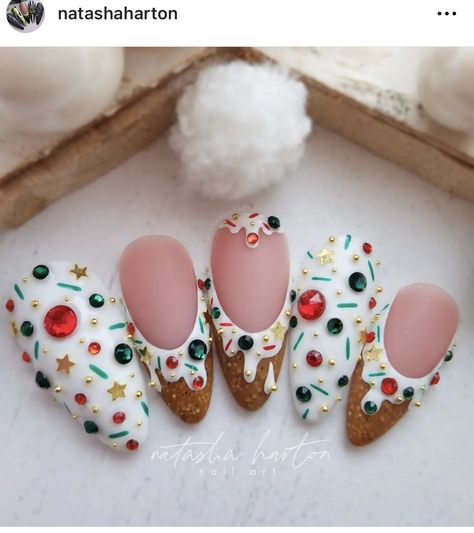 Cute Christmas Nails, Festival Nails, Xmas Nails, Christmas Nail Designs, Christmas Nail, Christmas Nail Art, Pretty Acrylic Nails, Manicure E Pedicure, Cute Acrylic Nails