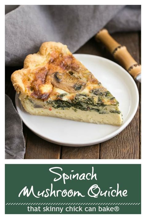 Egg White Quiche, Quiche Spinach, Kale Mushroom, Recipes Spinach, Mushroom Quiche, Spinach Mushroom, Spinach Quiche, Breakfast Quiche, Garlic Mushrooms