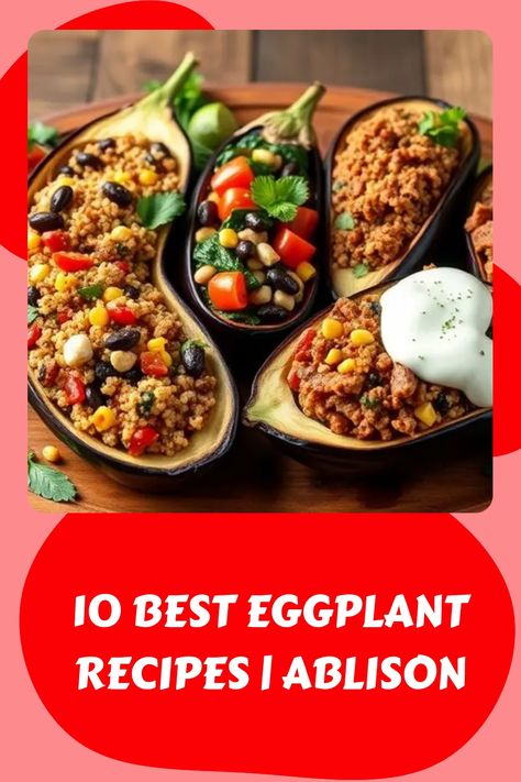 Stuffed eggplants with quinoa, vegetables, and herbs on a wooden platter. Eggplant Bowl, Best Eggplant Recipes, Roasted Eggplant Pasta, Best Eggplant Recipe, Pizza Alternatives, Sauteed Eggplant, Eggplant Pasta, Eggplant Recipes Easy, Eggplant Pizzas