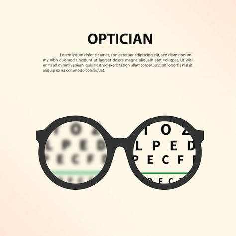 Optician Aesthetic, Optic Logo, Optician Marketing, Creative Sunglasses, Eyewear Photography, Eyewear Store Design, Eye Facts, Eye Chart, Vector Poster