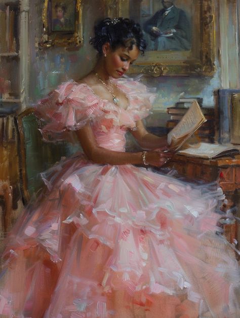 Ethereal Art Black Woman, Romanticism Art Women, Black Southern Belle Aesthetic, Southern Belle Aesthetic, Black Aphrodite, Black Princess Aesthetic, Gardens Aesthetic, Black Southern Belle, Frosted Cake