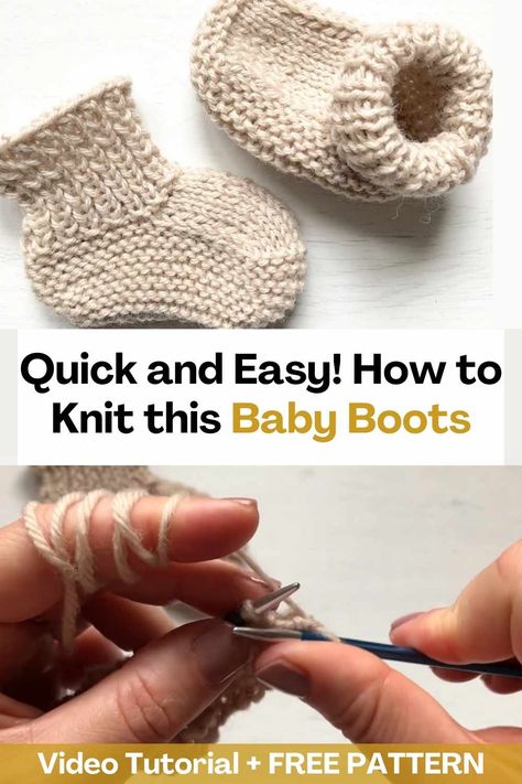 Make adorable boots for the special baby in your life. With this incredible video tutorial, you can learn how to make baby booties in a super easy and fast way. These boots are very adorable, the creator of this video will teach you how to make them step by step so that you can do them and the result is perfect for you. You can knit one of these booties in just 30 minutes. In addition to the fact that this knitting project can be completed quickly, these booties are a favorite with babies... Knit Baby Booties Pattern Free, Knitted Baby Boots, Gifts From The Heart, Crochet Baby Socks, Baby Socks Knit, Baby Booties Free Pattern, Baby Boy Booties, Knitting Videos Tutorials, Baby Booties Knitting Pattern