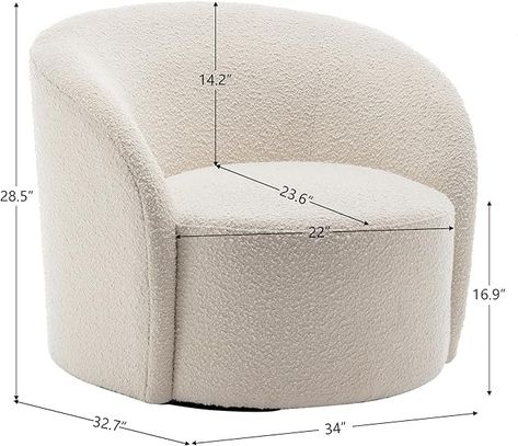 Amazon.com: KINWELL 34" W Mid Century Modern Swivel Barrel Chair, Round Upholstered Boucle Swivel Accent Chairs, No Assembly Sofa Chair for Living Room Bedroom Reading Apartment Lounge Nursery(Black White) : Home & Kitchen Coffee Chairs For Bedroom, Swivel Accent Chairs, Apartment Lounge, Coffee Chairs, Chair For Living Room, Swivel Barrel Chair, Swivel Accent Chair, Bedroom Chair, Barrel Chair