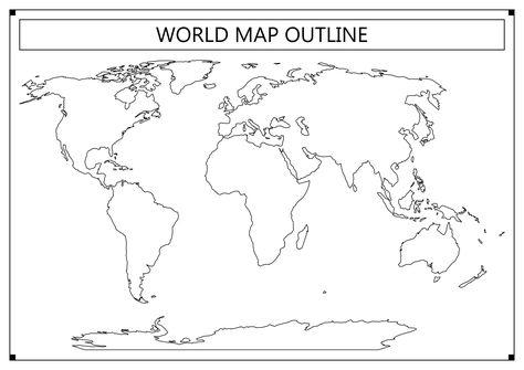 World Map Outline Continents Blank Map Of The World, World Map Outline Printable, Full World Map, World Map Coloring Page, Map Of Continents, World Outline, America Outline, World Continents, Free Printable World Map