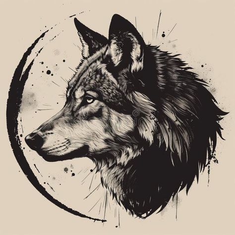 Wolf Portrait Art, Black and White Ink Illustration for Posters, Tattoos, and Wall Art Decor stock photo Portrait Art Black And White, Engraving Drawing, Wolf Portrait, Japanese Flower Tattoo, Japanese Flower, Ink Illustration, Vector Flowers, Art Black And White, Japanese Flowers