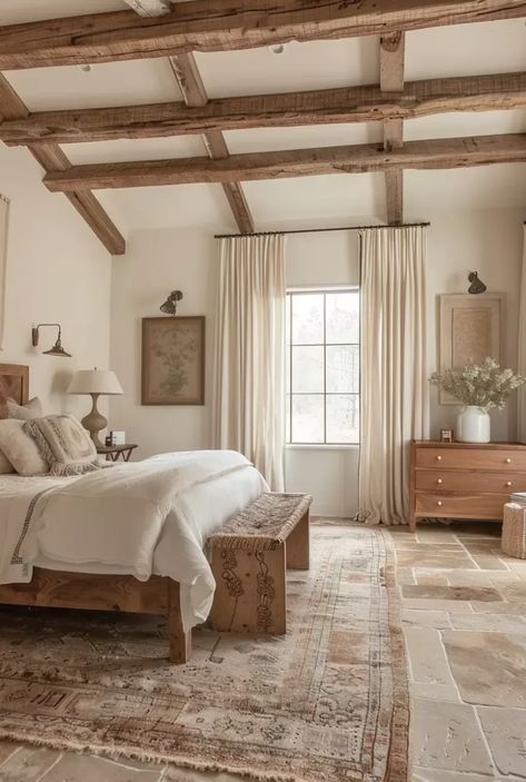 Is This the Coziest Farmhouse Bedroom Ever? See How to Create Your Own Rustic Sanctuary! Farmhouse Country Bedroom, Italian Farmhouse Bedroom, Cozy Farmhouse Bedroom Ideas, Cozy Farmhouse Bedroom, Modern Rustic Bedrooms, Farmhouse Bedrooms, Fall Bedroom Ideas, Farmhouse Bedroom Decor Ideas, Modern Farmhouse Bedroom