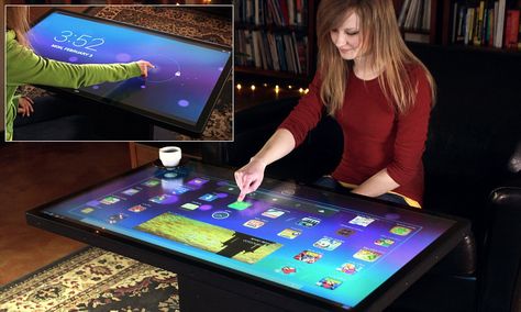 Putting the table into the tablet: Giant touchscreen furniture will play games apps and control smart devices in your home Smart Home Ideas, Tech Toys, Future Tech, Gadgets And Gizmos, Home Technology, Future Technology, Cool Tech, Cool Technology, Technology Gadgets