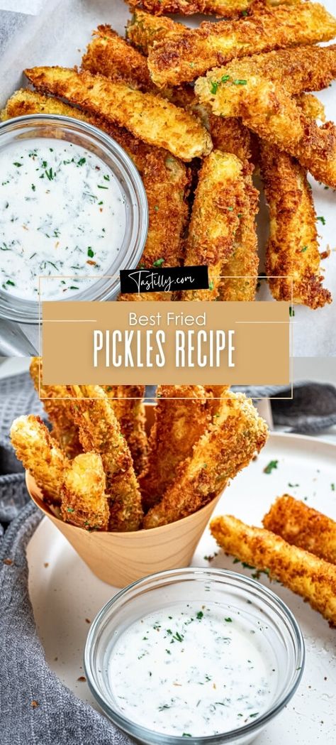 30-Minute Fried Pickles Recipe - Tastilly Best Fried Pickles Recipe, Best Fried Pickles, Fried Pickles Recipe, Appetizer Table, Pickles Recipe, Snack Craving, Appetizers Easy Finger Food, Best Appetizer Recipes, Fried Pickles