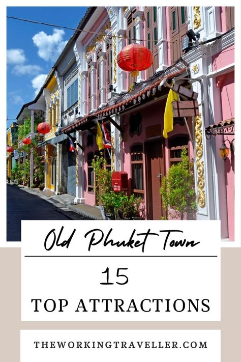 Find out what to do in Old Phuket Town with our comprehensive guide. Explore historic buildings, bustling markets, and delicious local food in this unique part of Thailand. Old Phuket Town, Old Town Phuket, Phuket Food, Old Town Restaurant, Phuket Old Town, Phuket Town, Thailand Itinerary, Thailand Travel Tips, Thailand Travel Guide