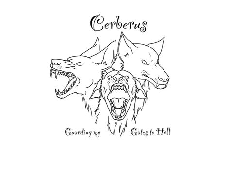 Cerberus Hades And Cerberus Tattoo, Cerberus Tattoo Design, Cerebus Dog Tattoo, Cerberus Drawing, Skeleton Head Drawing, Cerberus Tattoo, Single Line Tattoo, Dream Tattoos, Album Cover Design