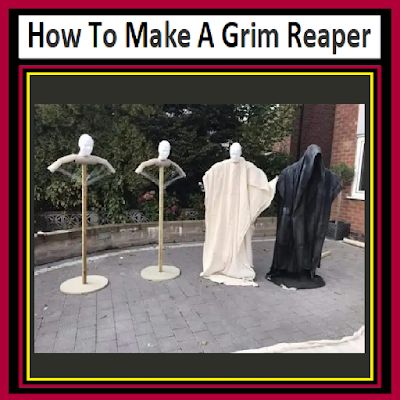 Halloween Reaper Diy, Reaper Halloween Decoration, Diy Halloween Decorations Outdoor Grim Reaper, Diy Reaper, Grim Reaper Party Ideas, Diy Halloween Grim Reaper, Diy Reaper Decoration, Grim Reaper Yard Decoration Diy, Grim Reaper Halloween Decoration