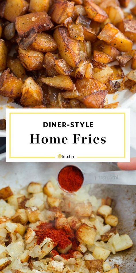 How To Make Diner Style Home Fries. This classic savory breakfast side dish recipe will be a family favorite! Make it this weekend!! Also a must if you're making breakfast for dinner. Easy to make in a skillet. Homemade Home Fries, Home Fries Recipe, Classic Savory, How To Make Home, Breakfast Sides Dishes, Breakfast Sides, Home Fries, Diner Recipes, Fries Recipe