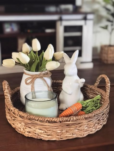 Neutral Easter, Diwali Holiday, Easter Tiered Tray, Easter Decorating Ideas, Easter Flower Arrangements, Easter Arrangement, Easter Entertaining, Easter Decor Ideas, Easter Spring Decor