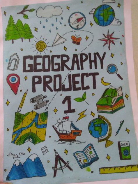 Social Science Notebook Cover Ideas, Geo Project Cover Page, Border Design For Geography Project, Front Page Design For Geography Project, Geography Notebook Cover Ideas, Geography Assignment Cover Page Ideas, Geography File Cover Ideas, Geography Front Page Design, Geography Project Cover Page Ideas School