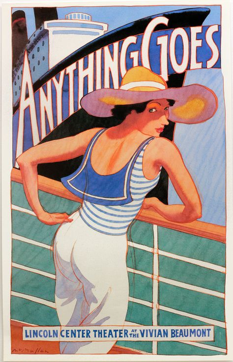 Anything Goes Poster ~ James McMullan | by Art of the poster Broadway Poster, Cole Porter, Broadway Posters, Play Poster, Patti Lupone, Theatre Poster, Lincoln Center, Royal Ballet, Stage Play