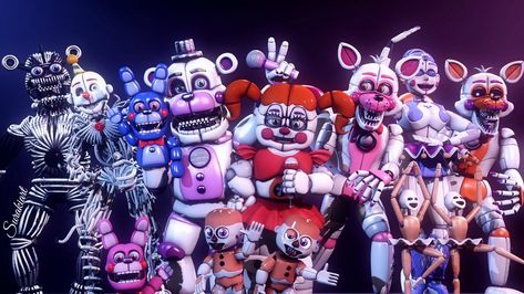 Fnaf Sister Location Characters, Ballora Fnaf, Fnaf 5, Fnaf Sl, Toy Bonnie, Fnaf Sister Location, Scary Games, Funtime Foxy, Fnaf Wallpapers