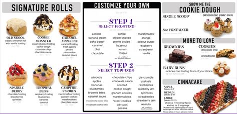 Cinnaholic Bakery Menu | Gourmet Cinnamon Rolls — Cinnaholic Bakery | Cinnamon Roll Dessert Shop Gourmet Cinnamon Rolls, Cinnamon Roll Dessert, Cinnamon Roll Desserts, Cinnabon Rolls, Apple Pie Cake, Graham Cookies, Cinnabon Cinnamon Rolls, Raspberry Brownies, Raspberry Cookies